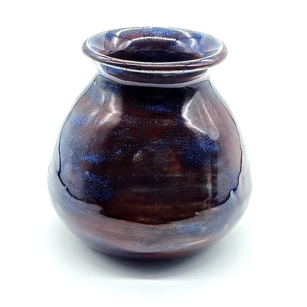 Artisan Signed Maloney Drip Glazed Studio Pottery Vase